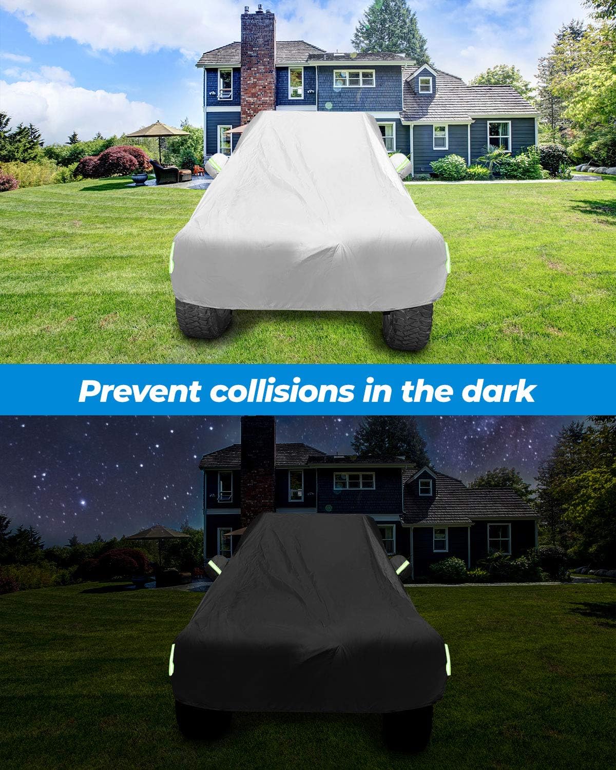 Compatible with Wrangler 1987-2022 2 Doors Car Cover, 150D Oxford Cloth, Waterproof V82267