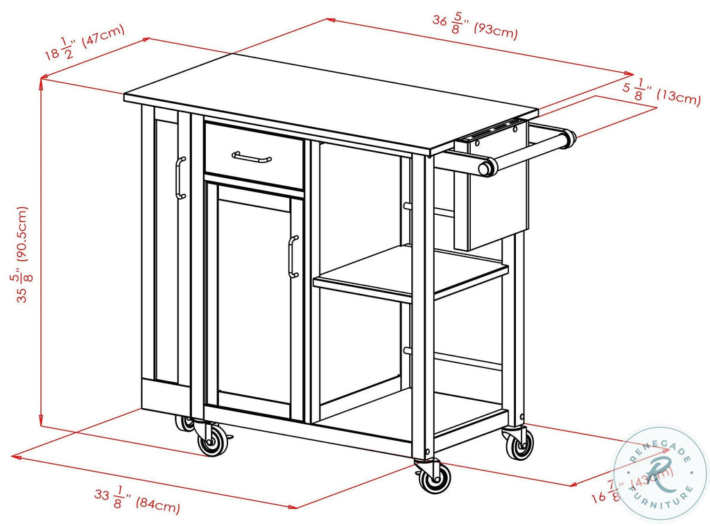 Natural Wood Kitchen Cart H34587