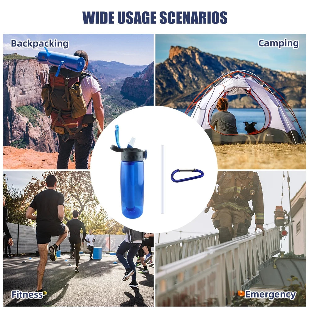 Blue Tritan Travel Bottle with Filter Lockable Lid E783378