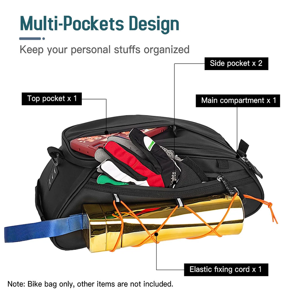3-in-1 Waterproof Rear Seat Bike Trunk Bag with 2 Side Hanging Bags U765