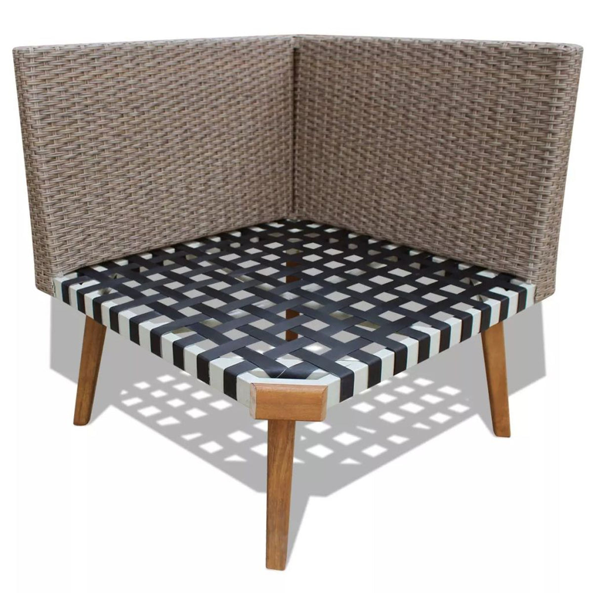 4 Piece Gray Poly Rattan Outdoor Sectional Sofa with Coffee Table and Cushions V1997
