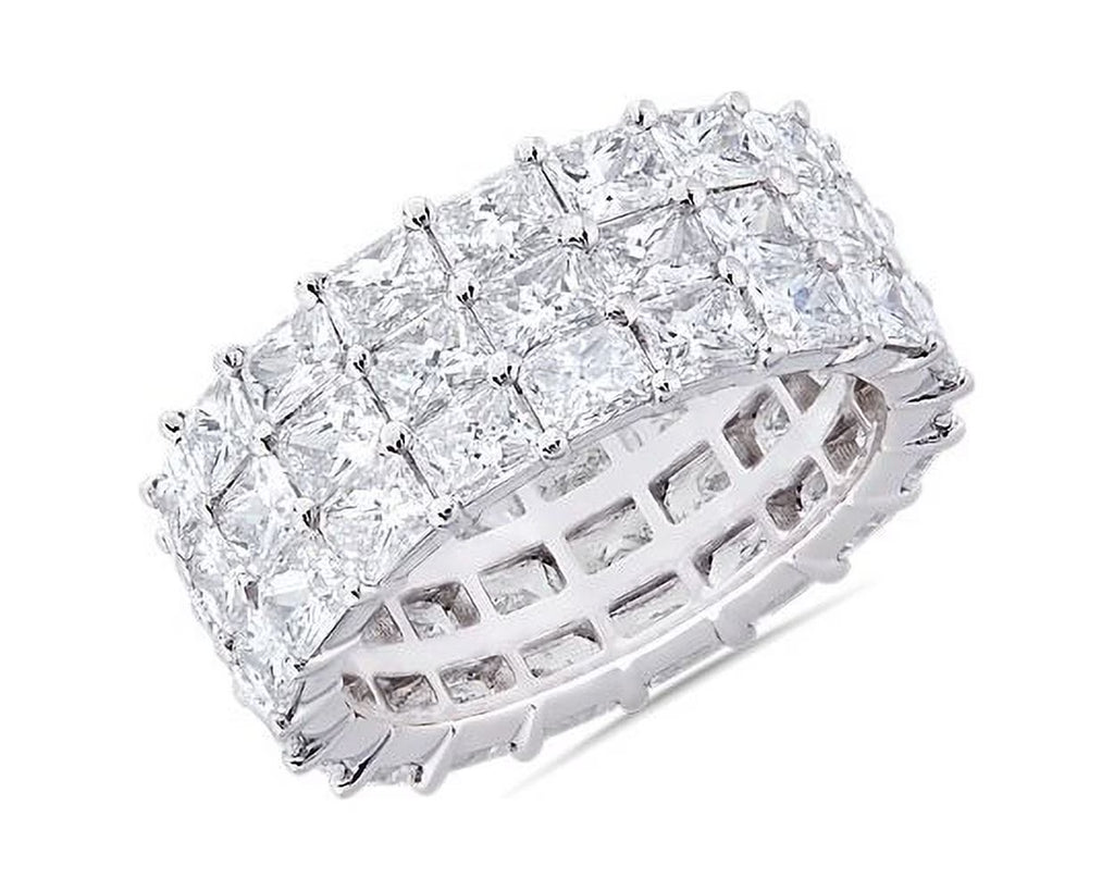 Radiant Cut Natural Diamond Eternity Band in Solid 950 Platinum Size 7 F875