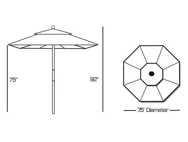 7.5 ft Octagon Cafe Bistro Umbrella X666