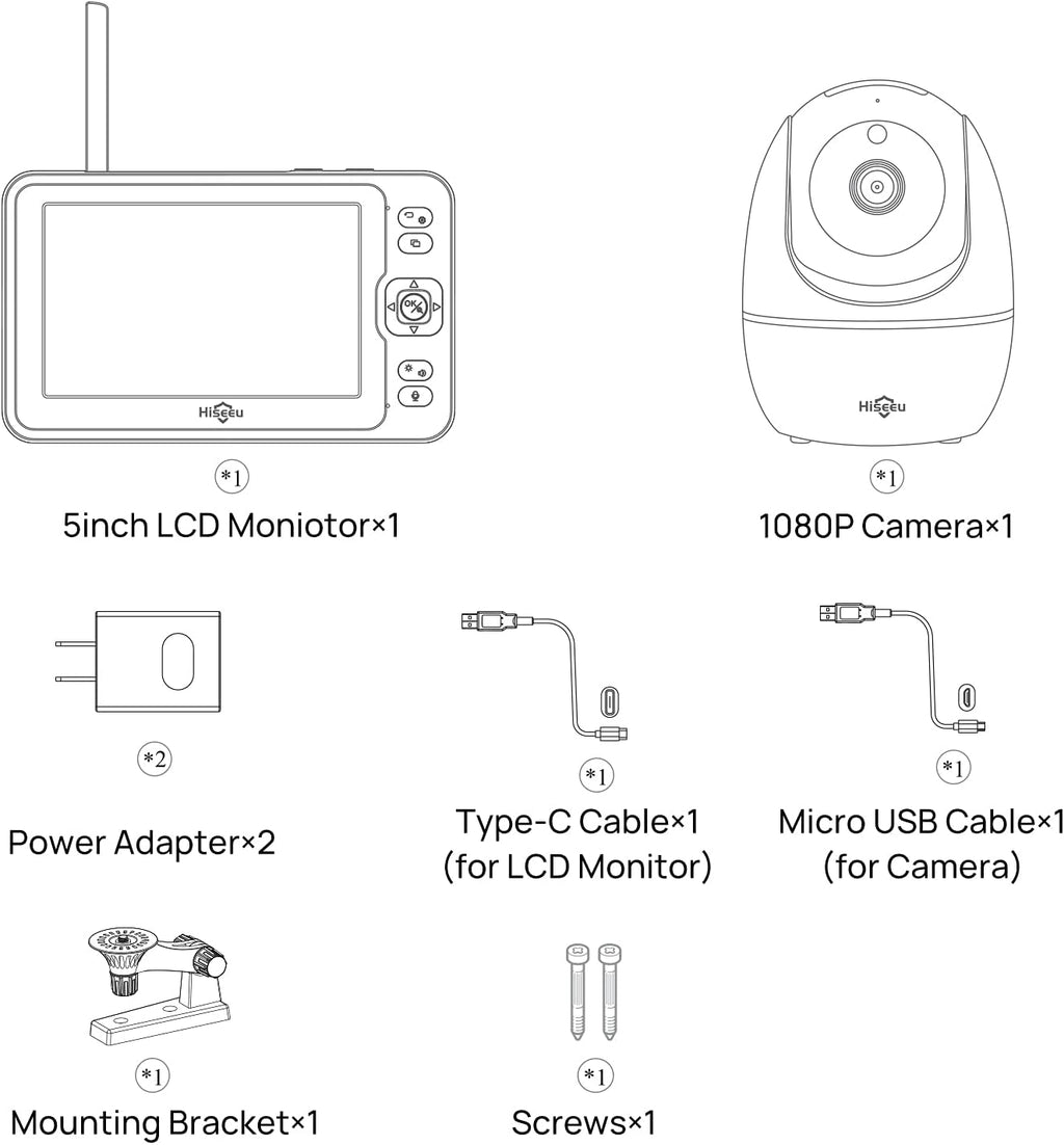 1080P Wireless Baby Monitor with Night Vision I10141
