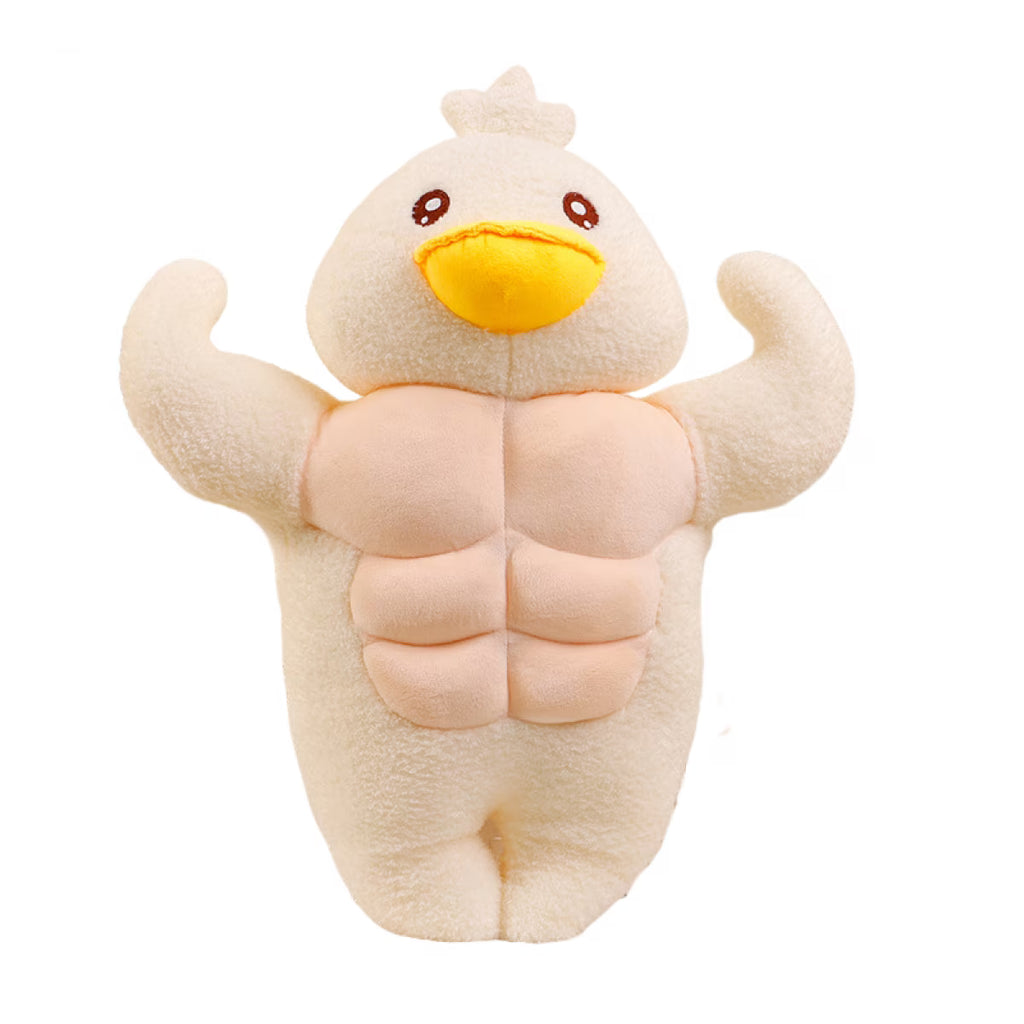 White 3D Muscular Duck Plush 21.6in H813741