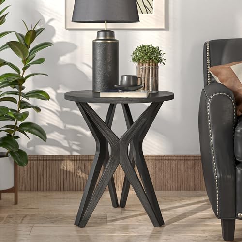 Distressed Ash Grey Round End Table Set of 2 U164927