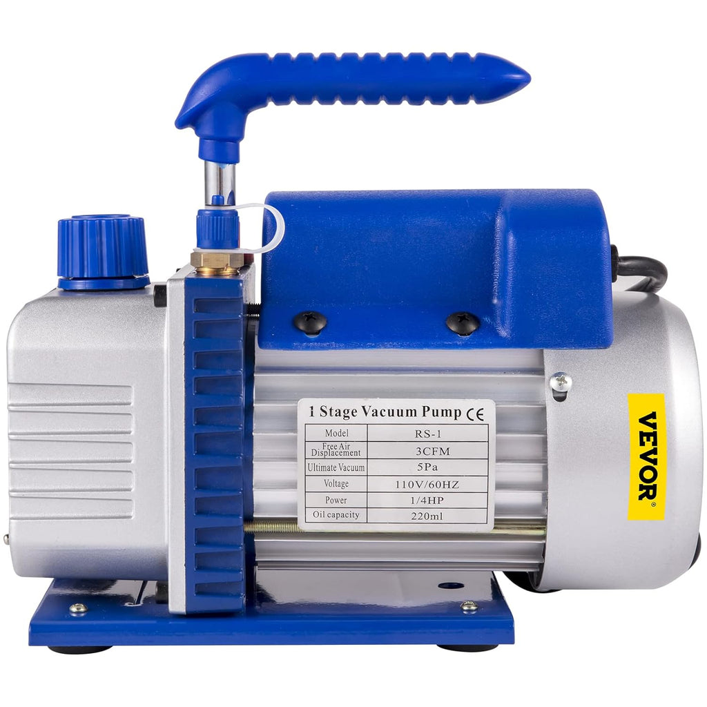 3CFM Single Stage 1/4HP Vacuum Pump with 1 Gallon Vacuum Degassing Chamber K88406