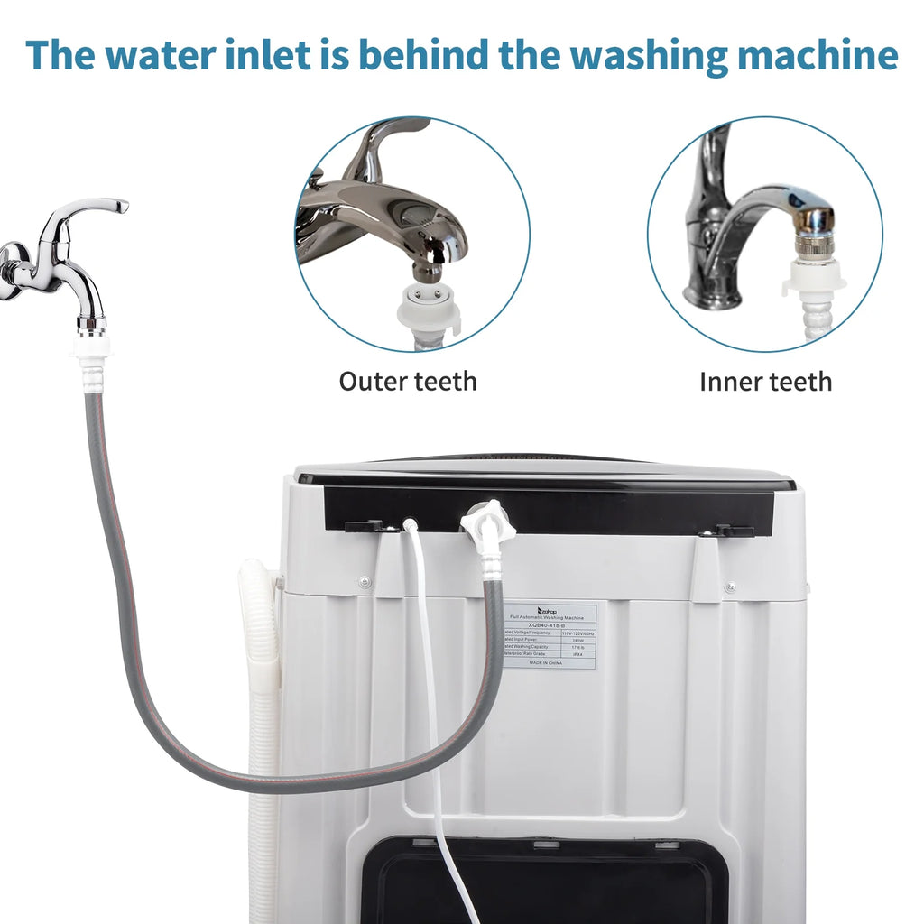 17.6 Lbs Capacity Top Load Portable Washing Machine with LED Display Q164