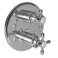 Gloss Black Round Thermostatic Trim Plate with Handle O9990