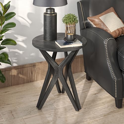 Distressed Ash Grey Round End Table Set of 2 U164927