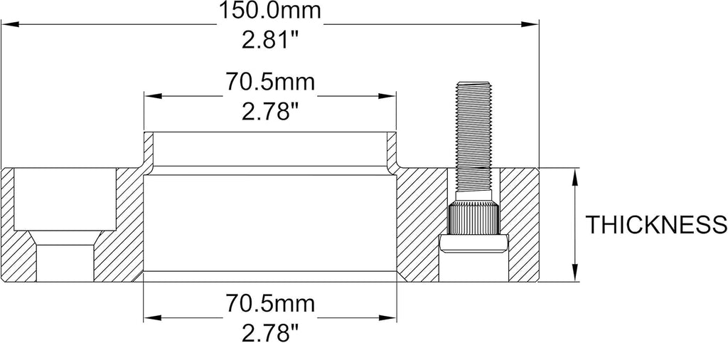 Wheel Adapters 5x4.50 to 5x4.50 Hub Centric 70.50mm Billet Aluminum 1" Thick Set of 2 J197