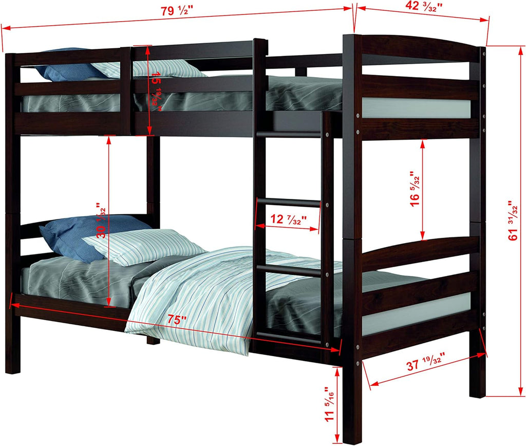 Dark Cappuccino Twin/Twin Arch Bunk Bed N354583