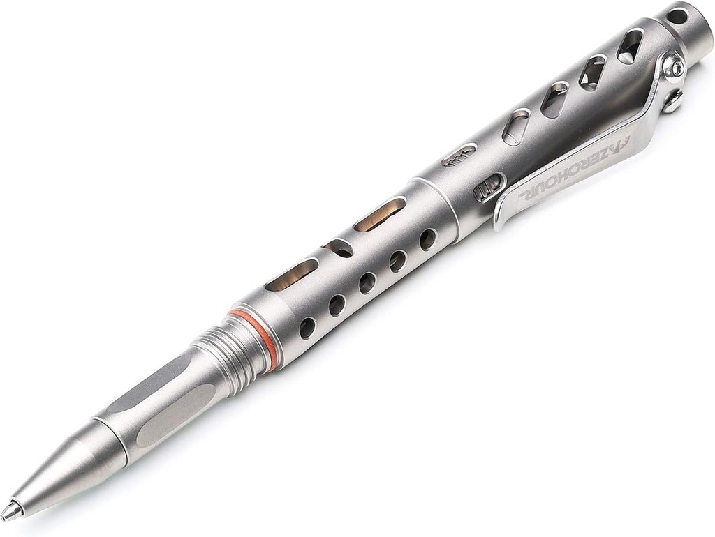 Titanium Tactical Pen with Tungsten Tip and Fisher Ink D614