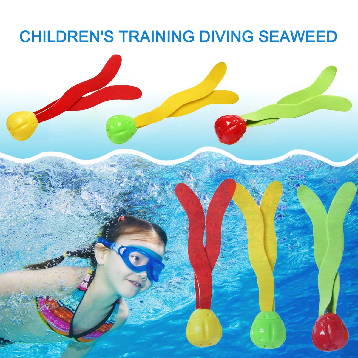 3PCS Diving Ball Streamers Swimming Pool Toys Underwater Games Training P40576
