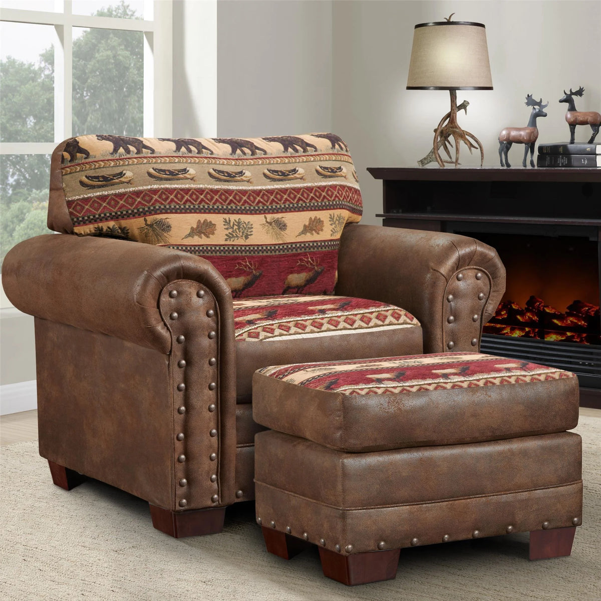 Arm Chair with Matching Ottoman Z141