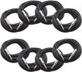 8 Pack Black 25' 1/4 TRS Patch Cables K503001