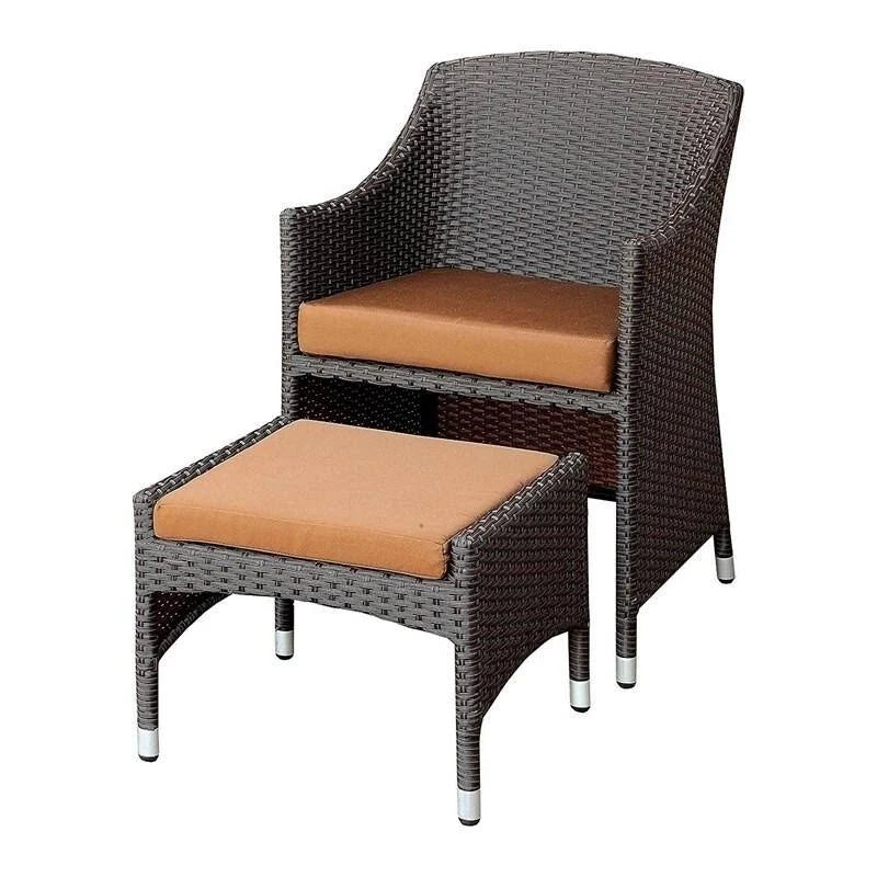 Espresso Arm Chair with Ottoman L804