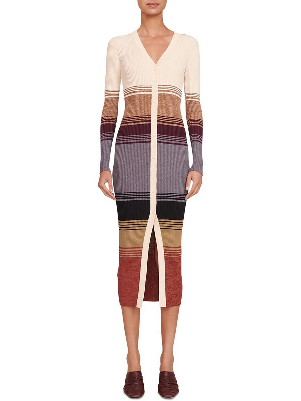 Striped Midi Sweaterdress B9032