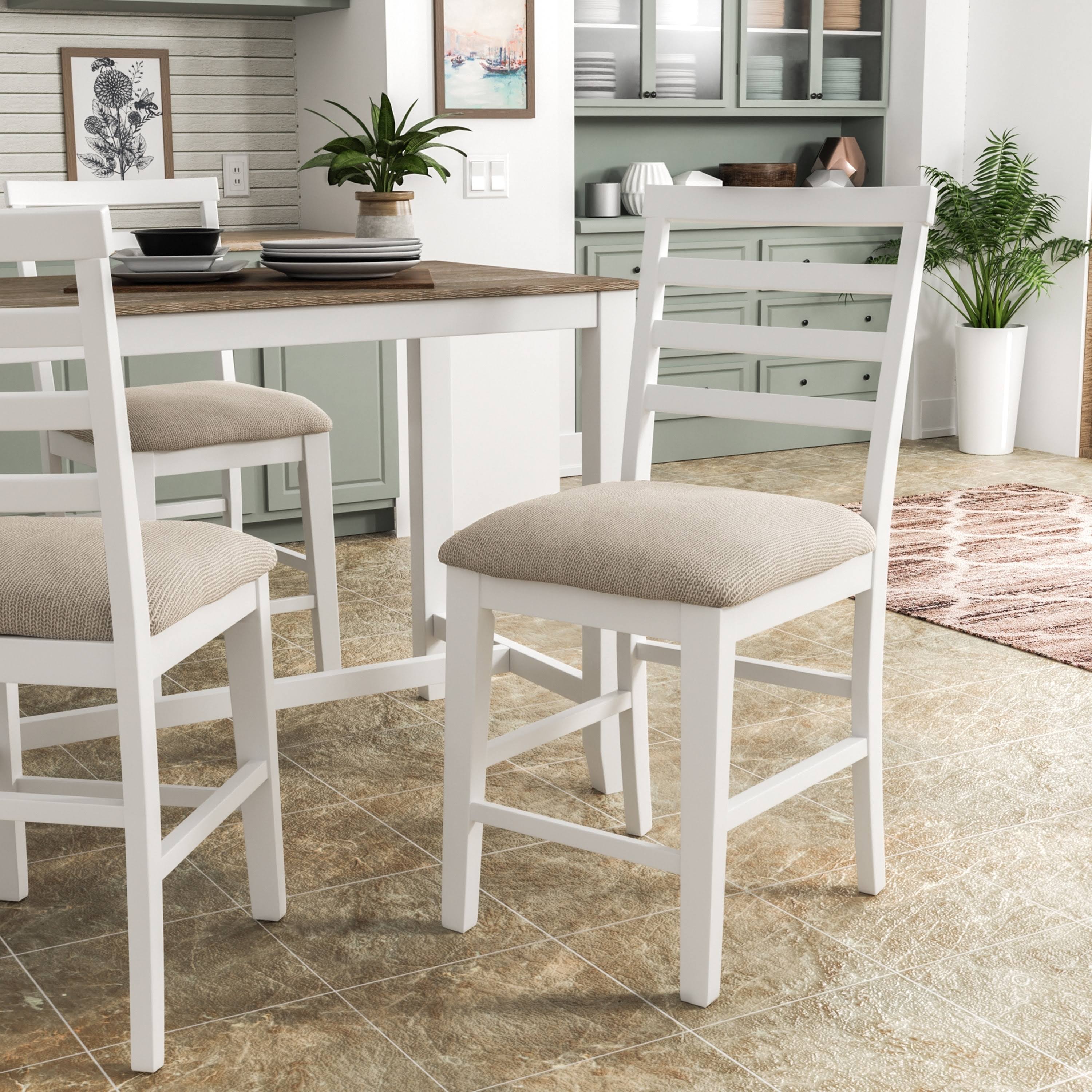 Rustic White Counter Height Chairs (Set of 2) U878234