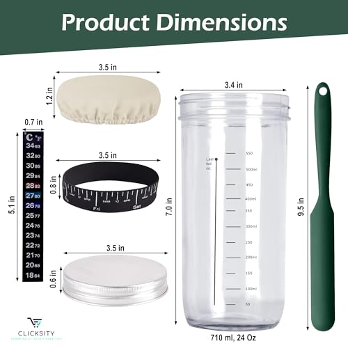 Sourdough Bread Starter Kit with Thermometer and Elastic Feeding Band N968