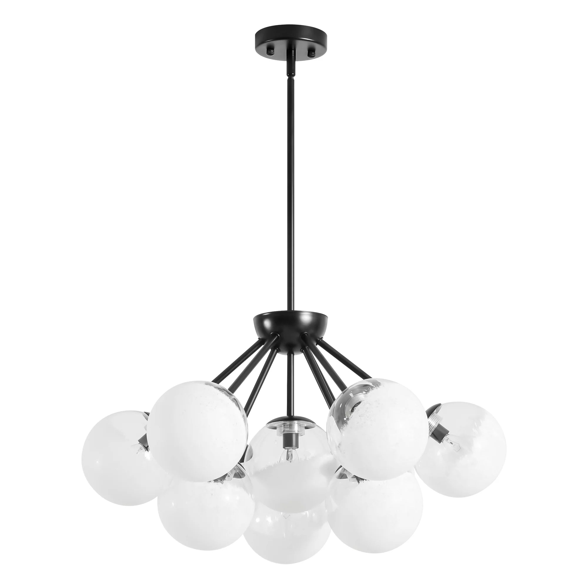 10-Light Dimmable Glass Globe Chandelier I9634