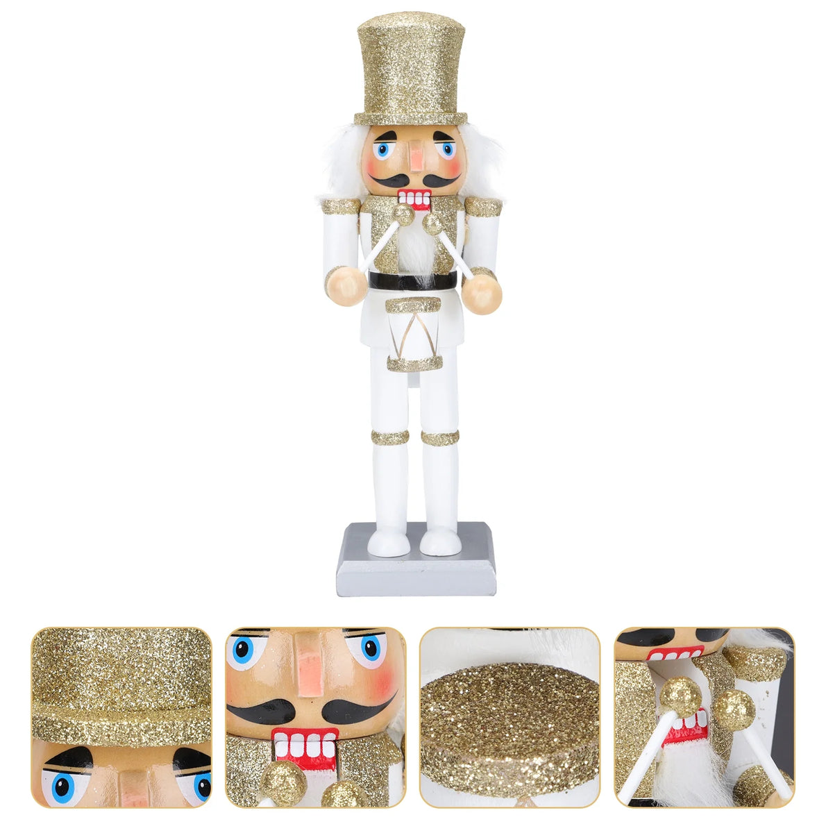 White Wooden Nutcracker Soldier Doll Christmas Decor A5094