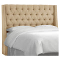 Tufted Wingback Headboard Linen Sandstone T89730