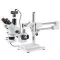7X-45X Simul-Focal Fluorescent Trinocular Boom Stereo Microscope with 5MP Camera P71535