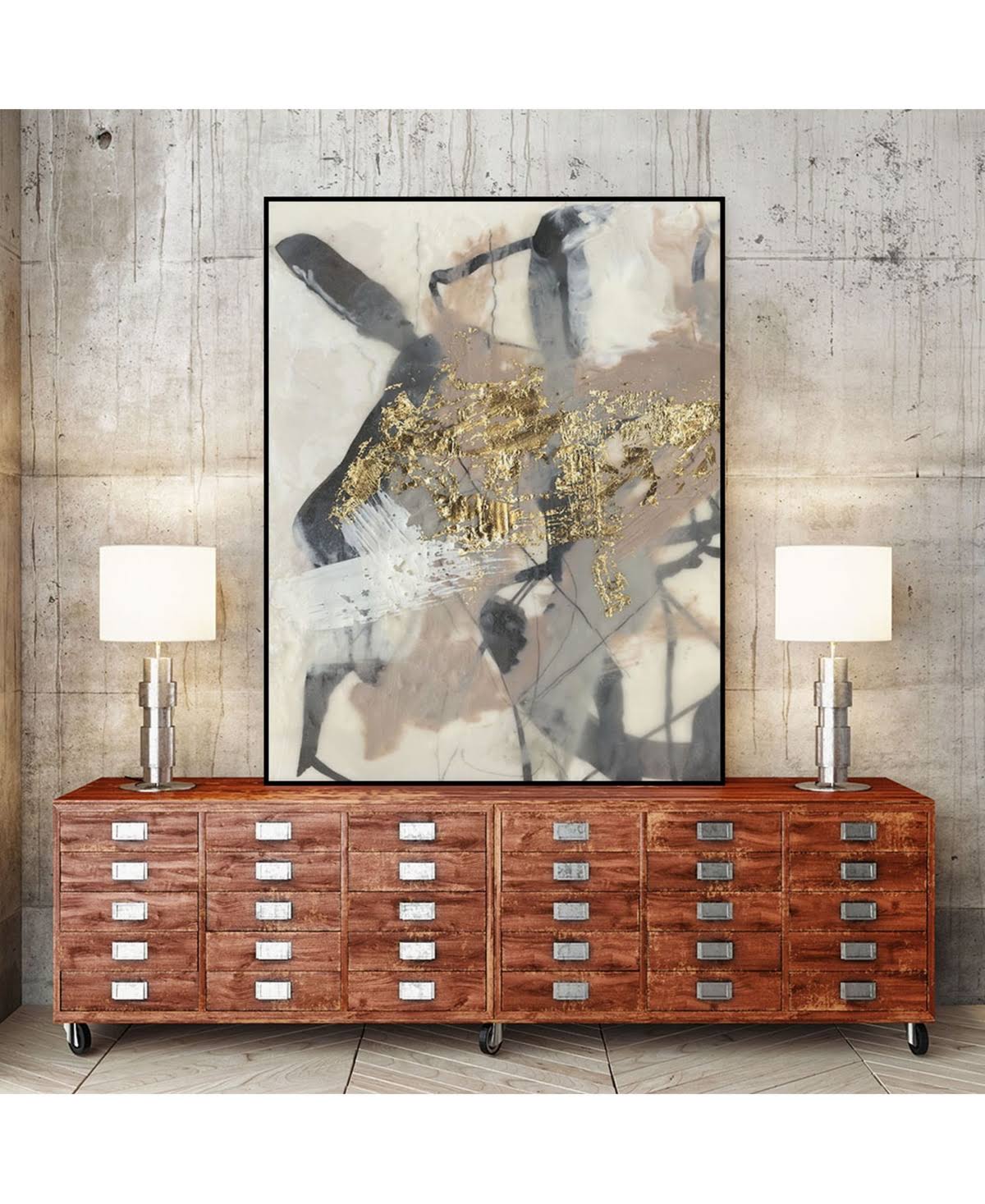 Golden Blush Framed Canvas Art A634162