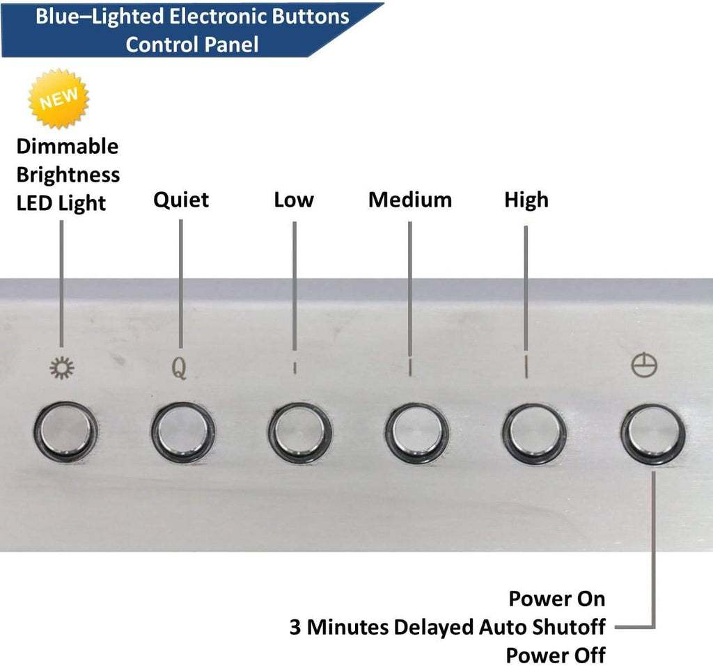 Stainless Steel Under Cabinet Range Hood with 2 LED Lights E92770