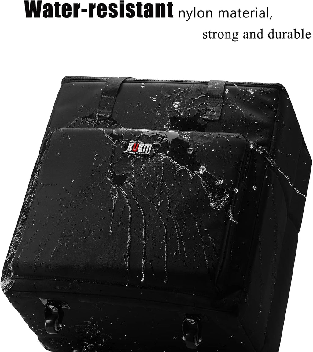 Black Desktop Computer Tower PC Carrying Case Travel Storage Bag with Wheels O9742
