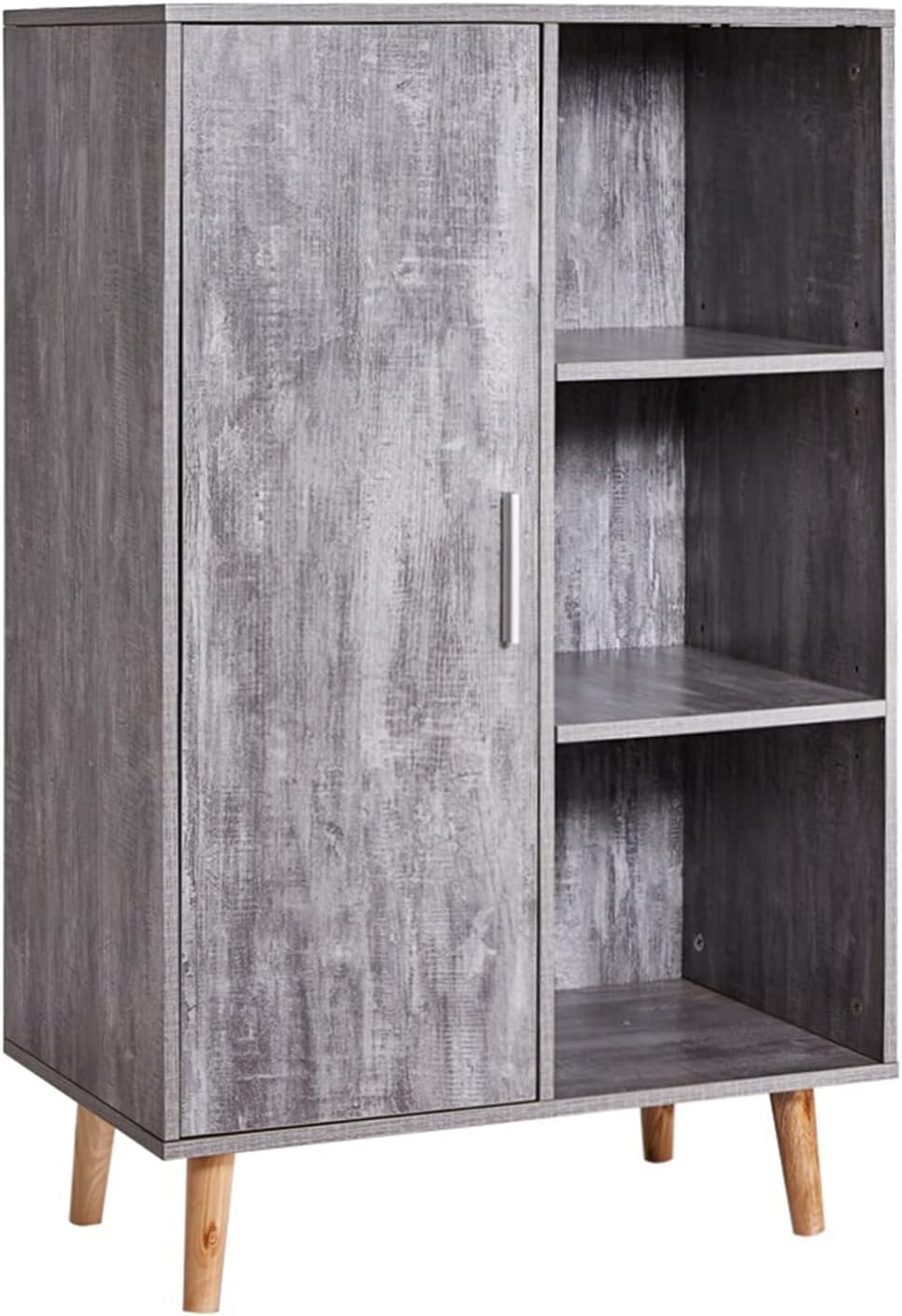 Wood Console Table with One Door and Adjustable Shelves B567026