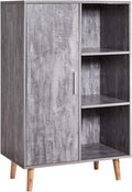 Wood Console Table with One Door and Adjustable Shelves B567026