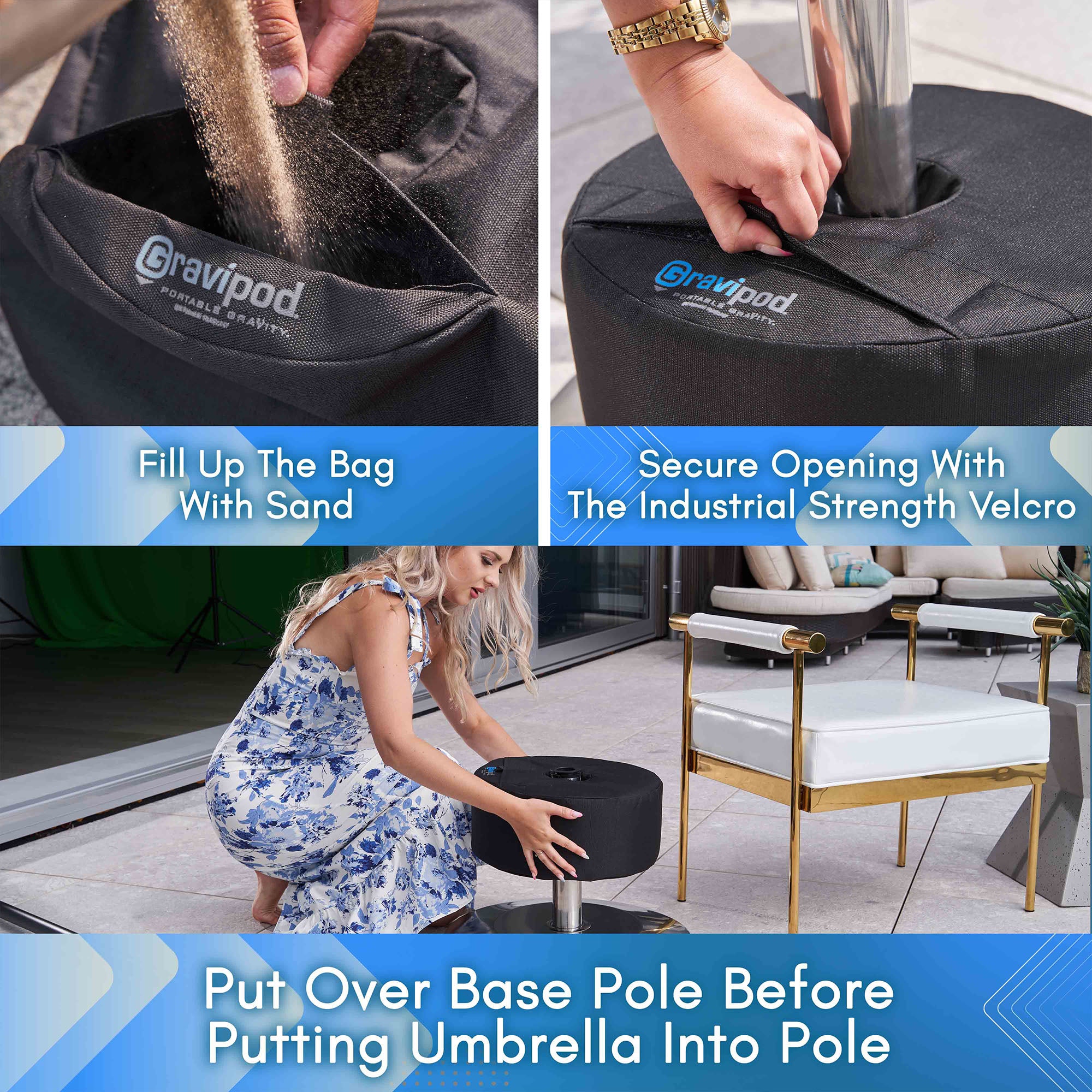14" Round Umbrella Base Weight Bag P465244