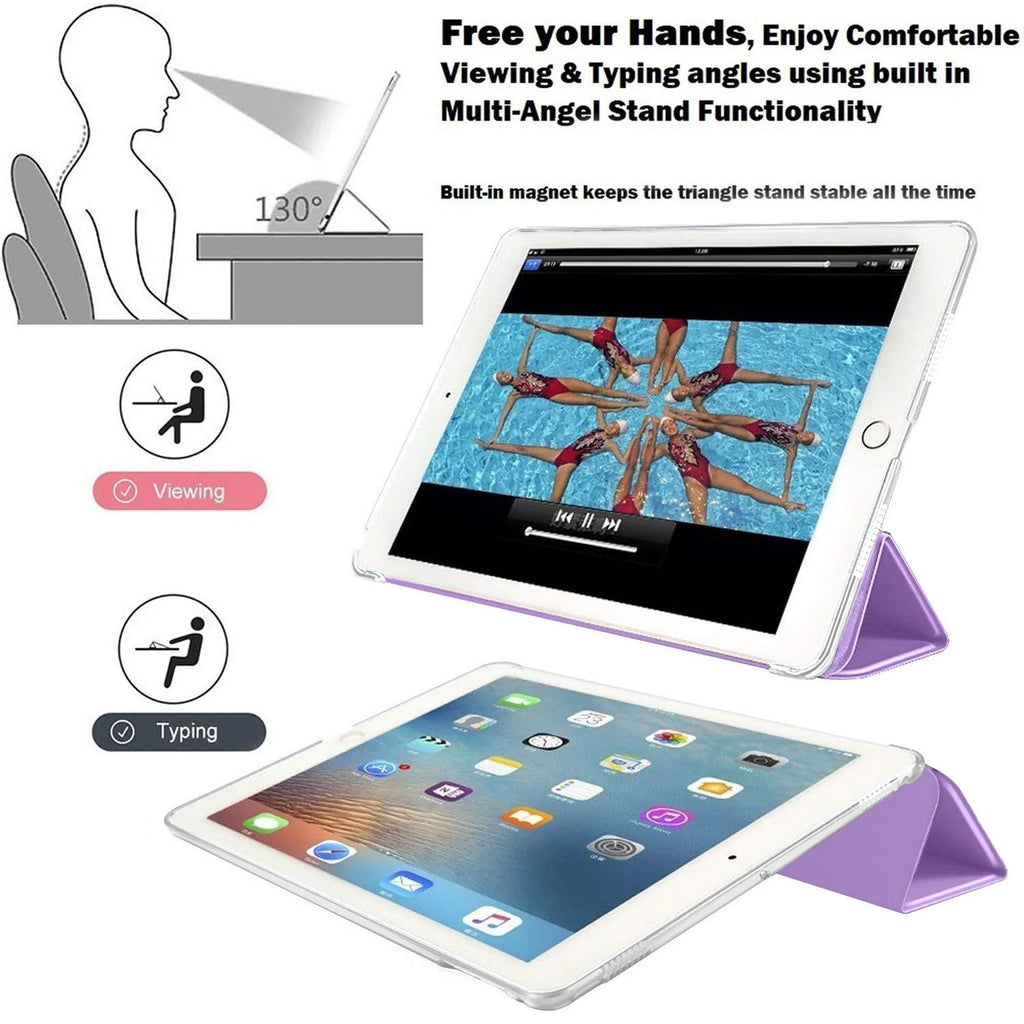 Purple TriFold Hard Smart PC Back Cover for iPad Air 9.7 Inch N619