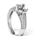 14K White Gold Pave Diamond Engagement Ring Setting K68511