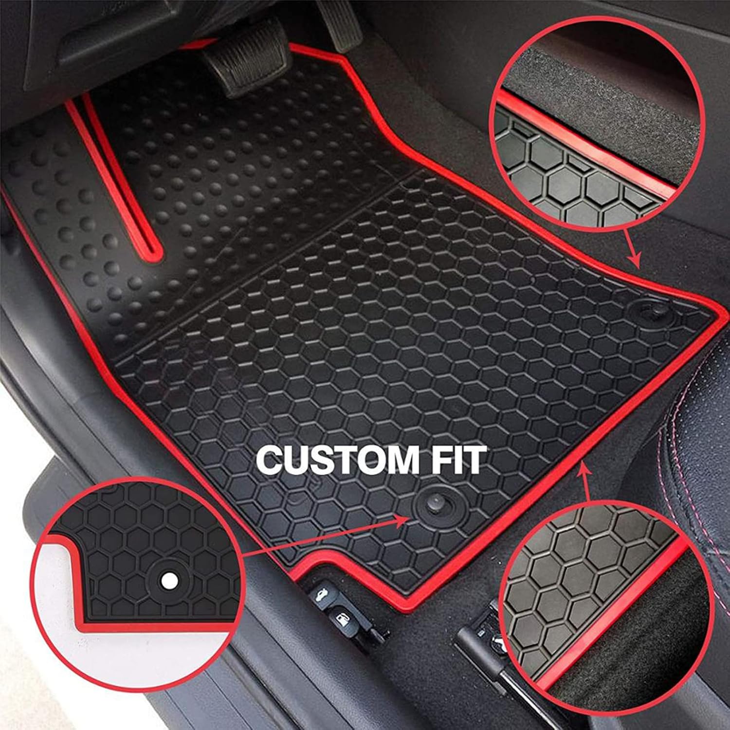 Black Rubber Car Floor Mats H567130