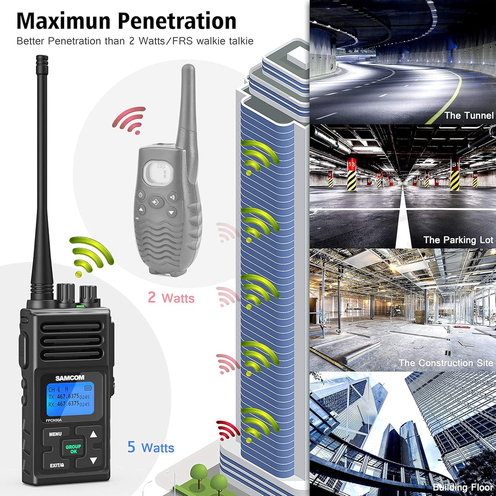 6 Packs UHF Two Way Radio with Earpieces N70262