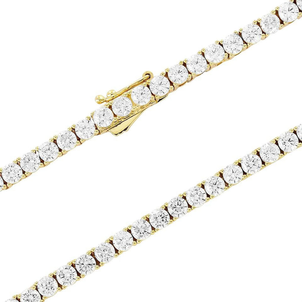 14K Gold Finish Tennis Chain Necklace 30" V959