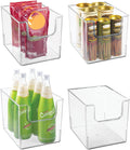Clear Plastic Open Front Storage Organizer Bin Basket, 4 Pack C19592