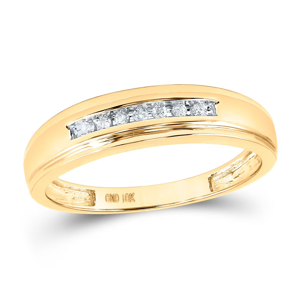 10kt Yellow Gold Diamond Wedding Band Ring Size 10.5 F466264