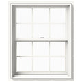 White Painted Clad Wood Double Hung Window with Screen C64608