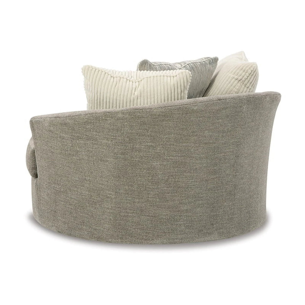 Oversized Swivel Fabric Accent Chair in Stone Gray X66361