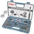 39 Piece SAE & Metric Tap & Die Set with Screw Pitch Gauge in Tray Case T6221