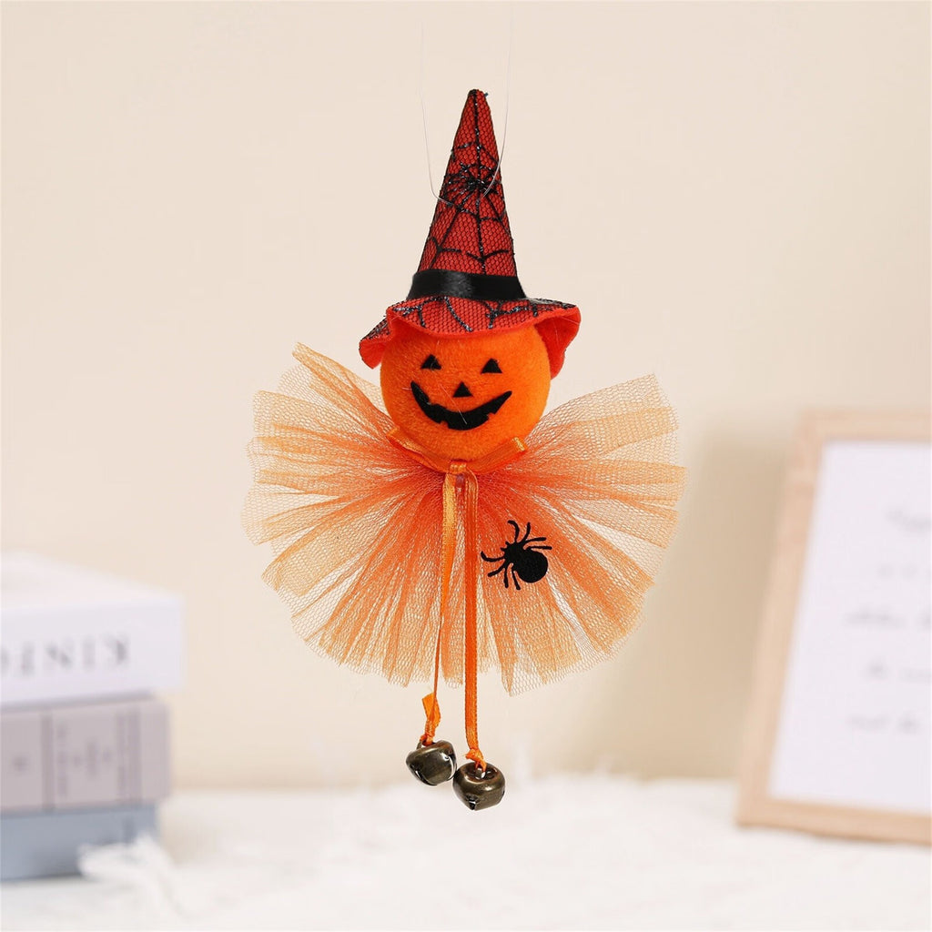 Pumpkin Witch Doll Scary Halloween Cat Novelty Toy Cloth B9435