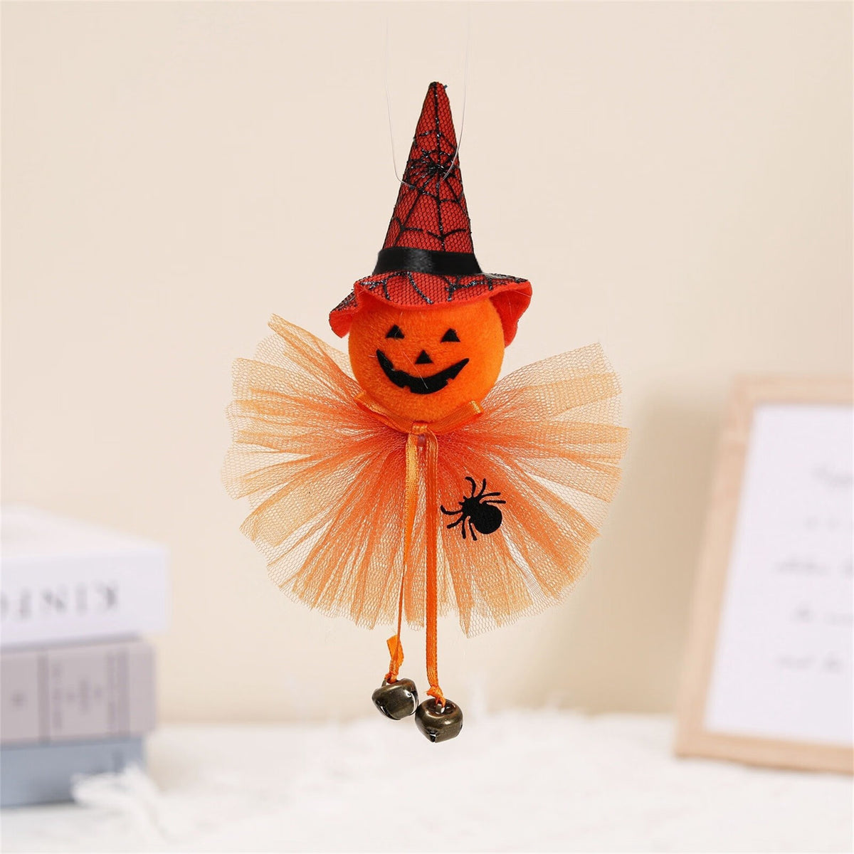 Pumpkin Witch Doll Scary Halloween Cat Novelty Toy Cloth B9435