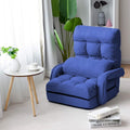 Blue Folding Gaming Sofa Recliner Chair with Pillow A1956