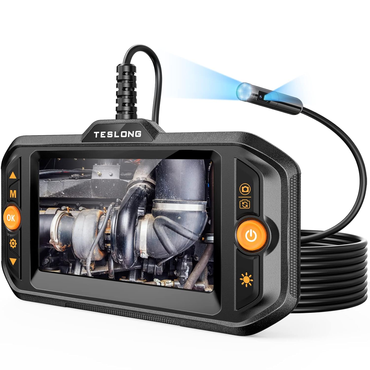 Dual Lens Endoscope with Light Flexible Snake Probe (16.5ft) K8802
