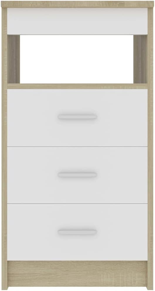 White Sonoma Oak Chipboard Drawer Cabinet G79727