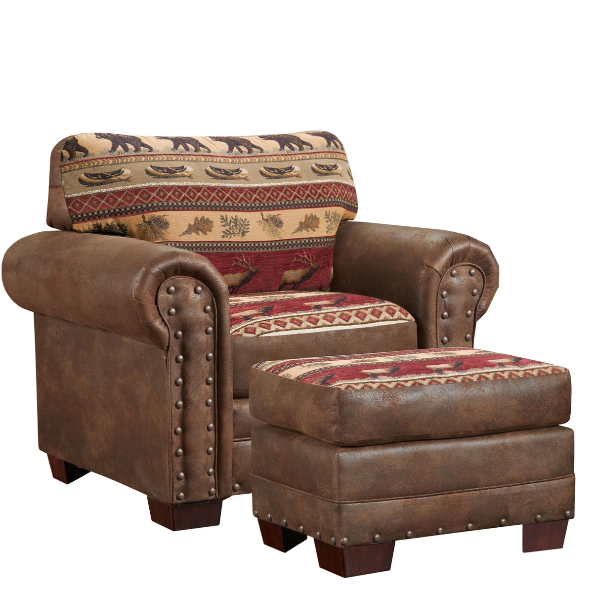 Arm Chair with Matching Ottoman Z141